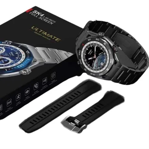 49mm Tam Ekran Çift Kordonlu Akıllı Saat Siyah SK4