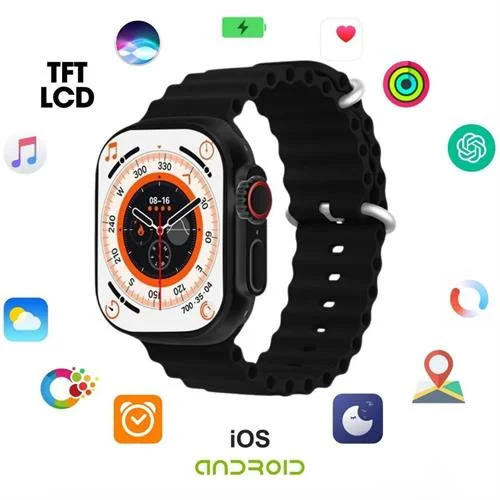 Çift Kordonlu Siyah Kasa Akıllı Saat T800 Ultra 2