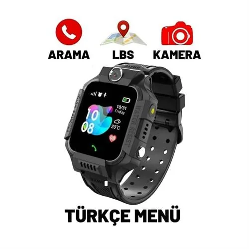Sim Kartlı Siyah Çocuk Akıllı Saat